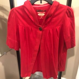 Red Hoodie Bolero Oleg Cassini Sport Top S